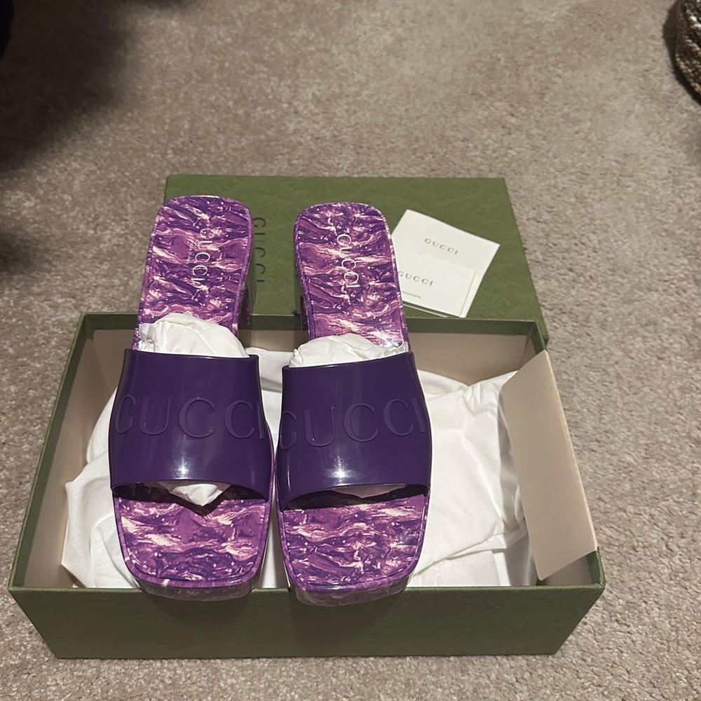 Authentic Gucci heeled slide